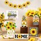 12PCS Sunflower Tiered Tray Decor Set – Farmhouse Rustic Wooden Summer Flower Table Centerpieces for Home, Kitchen & Seasonal Shelf Decorations